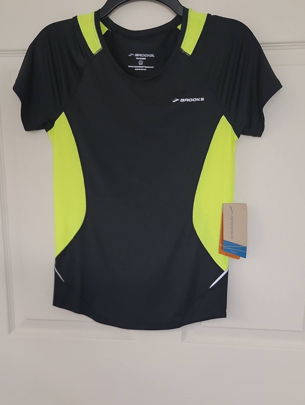 Brooks Black & Neon Yellow Short-Sleeve Performance Tee
